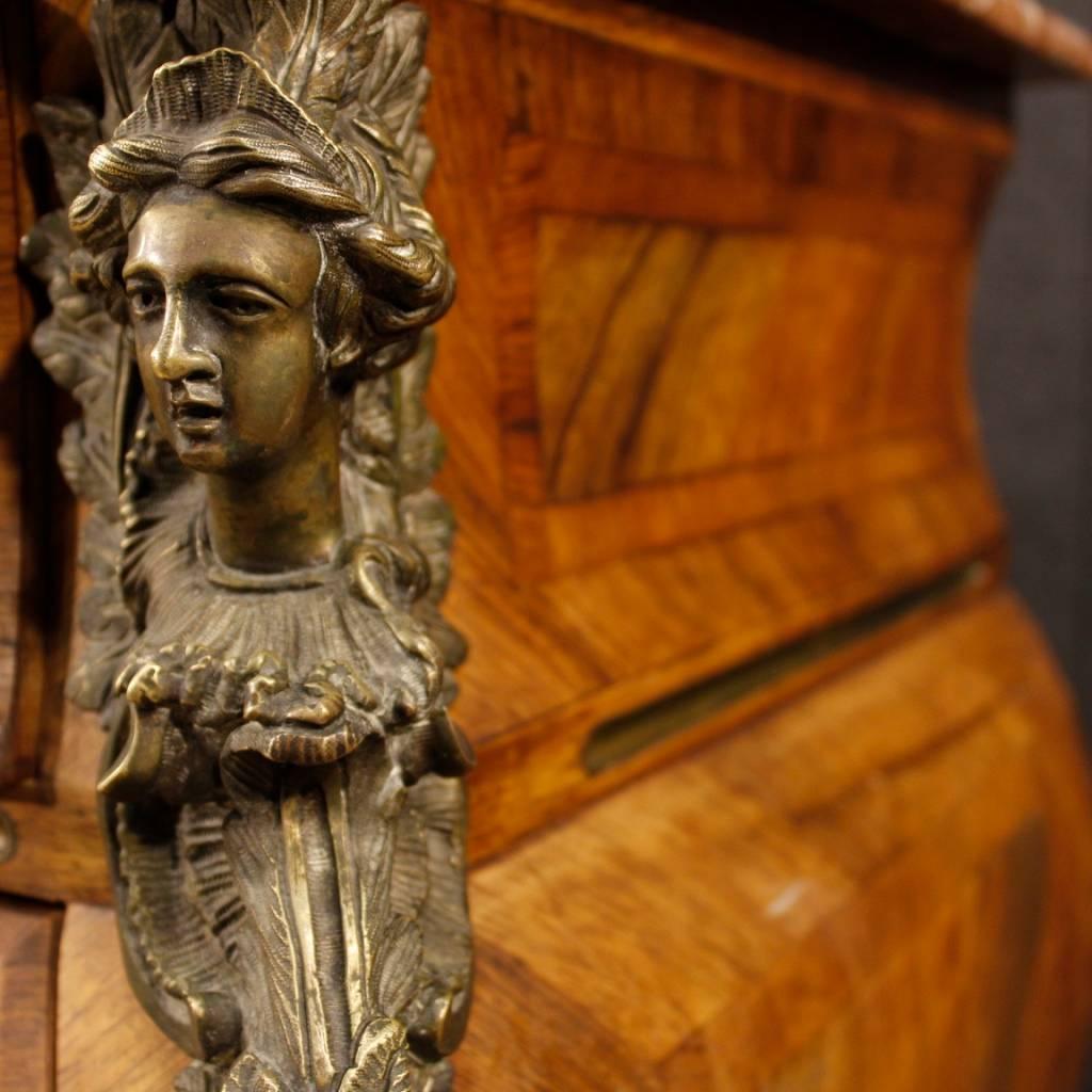 Bronze 20th Century French Chest of Drawers with Marble Top in Louis XV Style