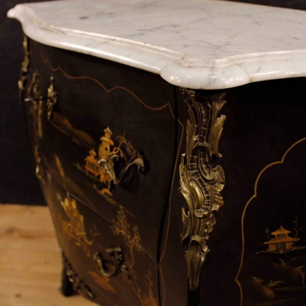 20th Century French Lacquered Dresser with Marble Top 2