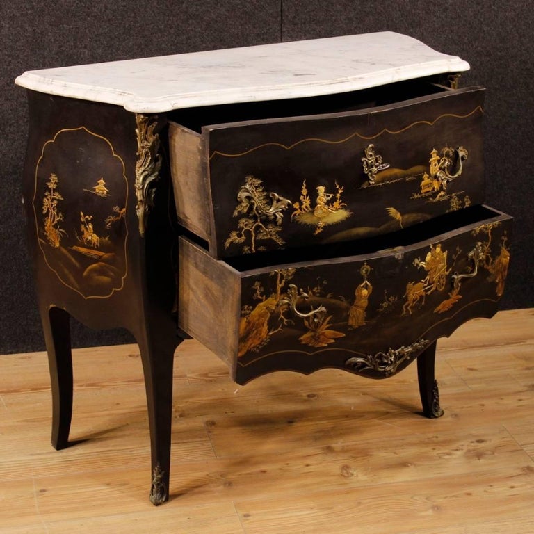 20th Century French Lacquered Dresser with Marble Top For Sale at 1stDibs