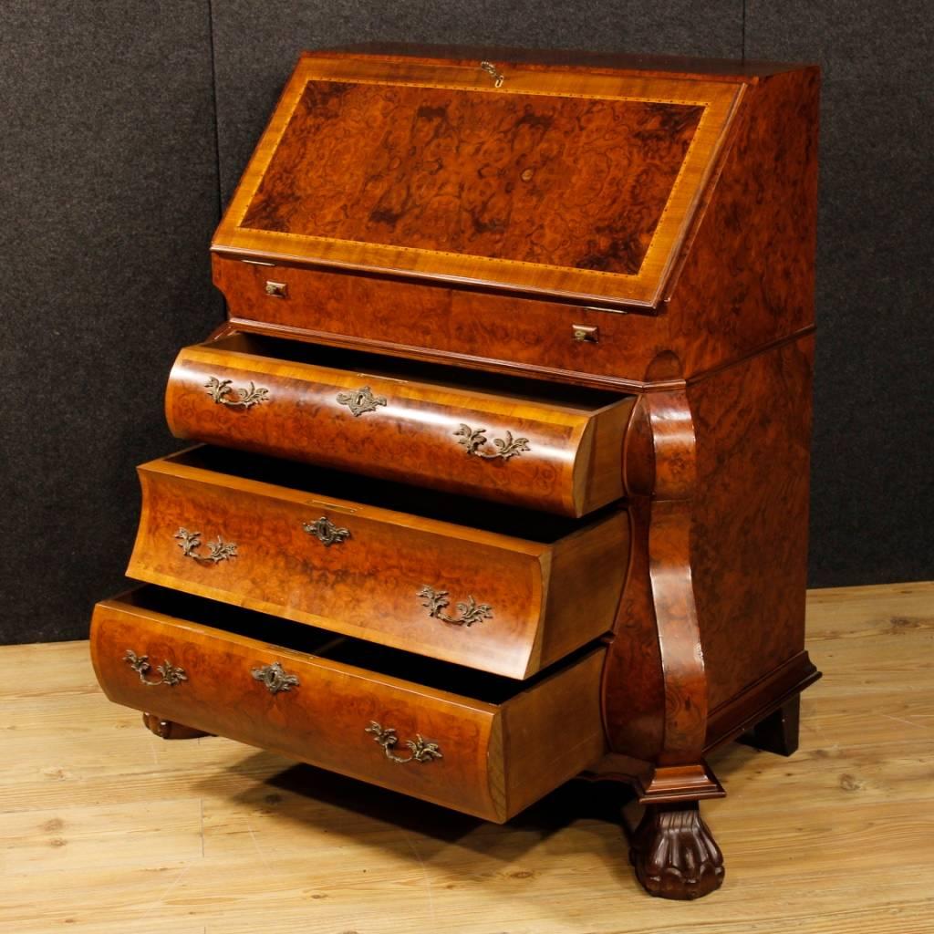 20th Century Dutch Bureau in Walnut, Burl 2