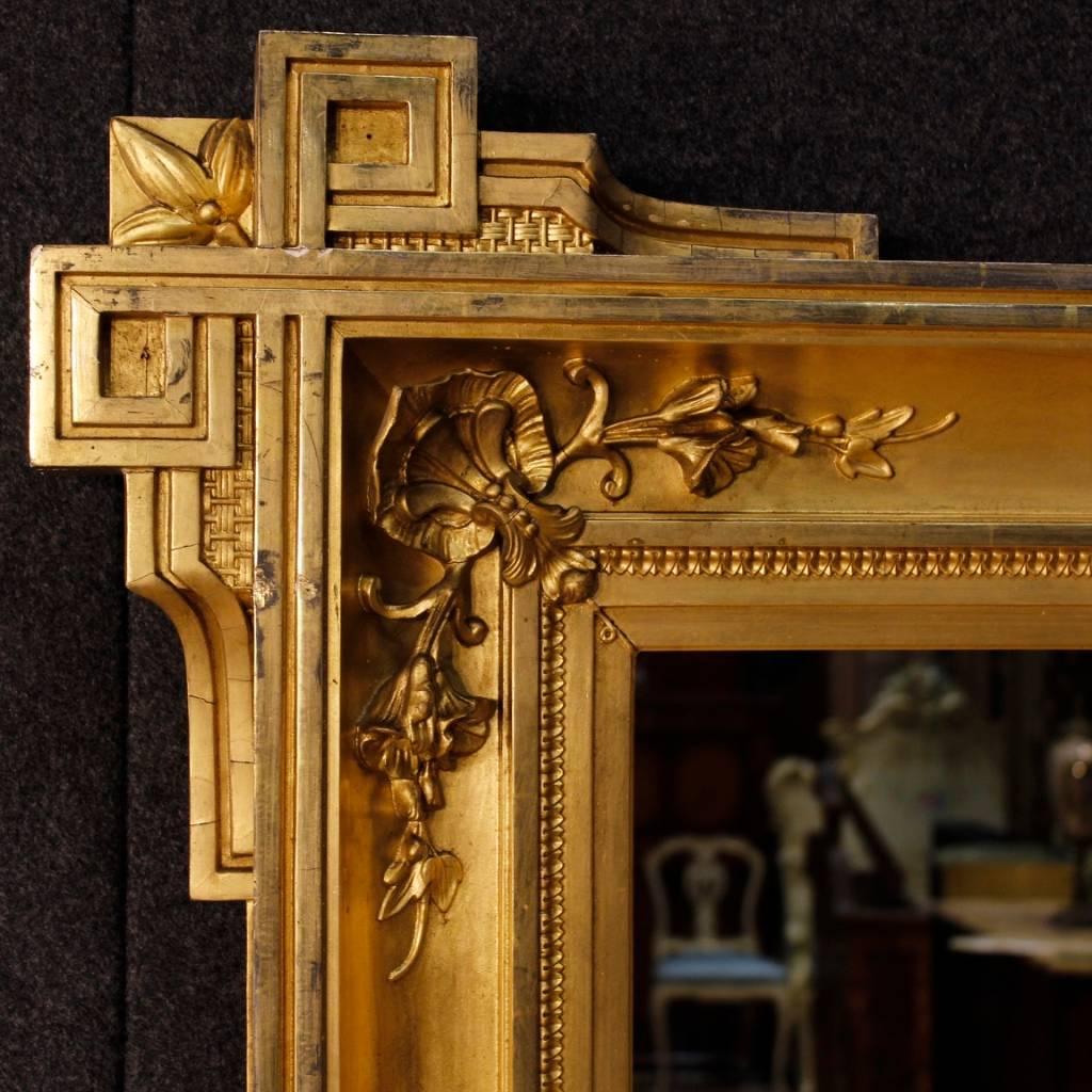 19th Century French Golden Mirror In Good Condition In Vicoforte, Piedmont