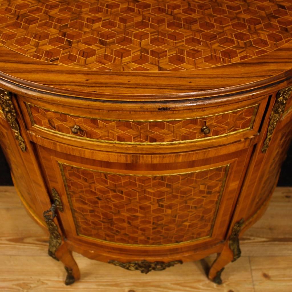 20th Century French Inlaid Sideboard with Bronze and Brass 1