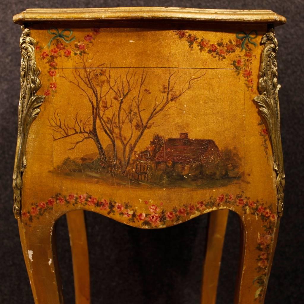 20th Century, French Lacquered, Painted Side Table 2