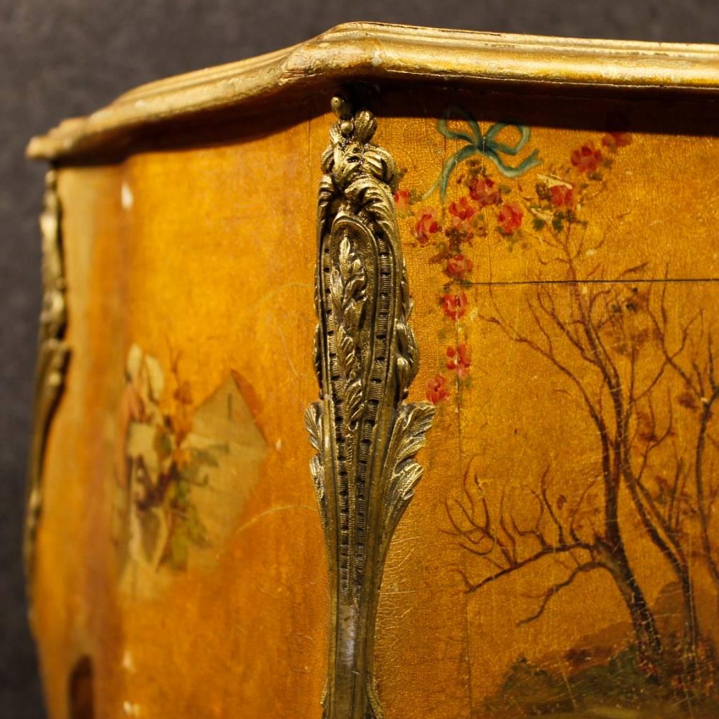 20th Century, French Lacquered, Painted Side Table 3