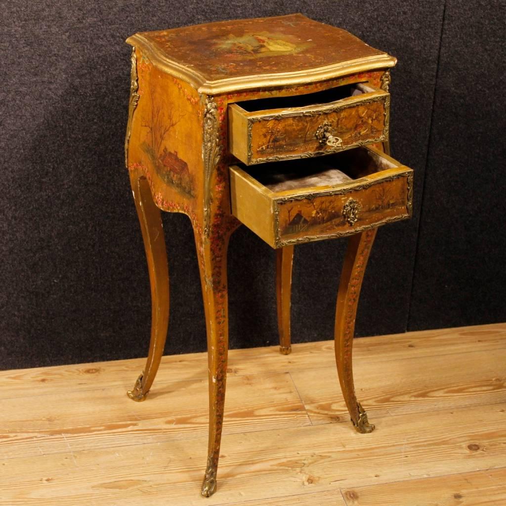 20th Century, French Lacquered, Painted Side Table 5
