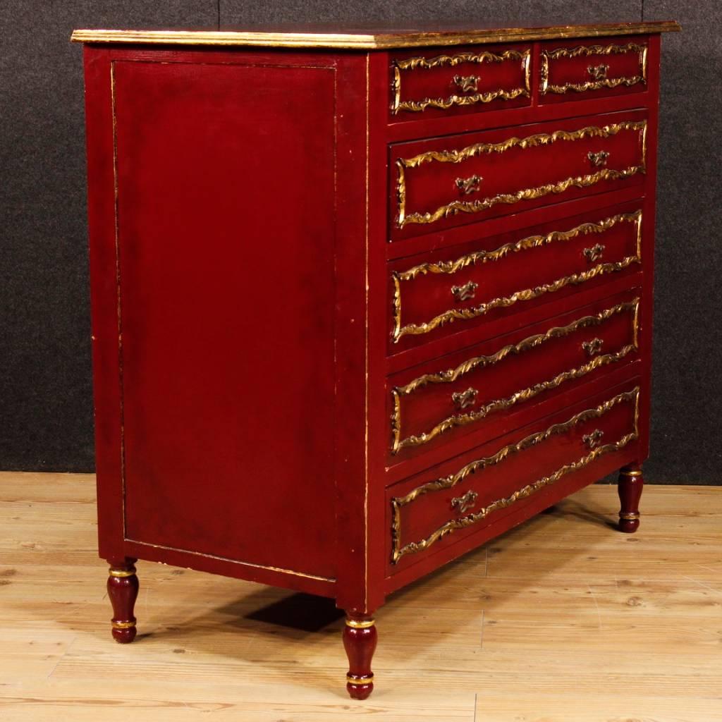 20th Century Spanish Gild and Lacquered Dresser In Good Condition In Vicoforte, Piedmont