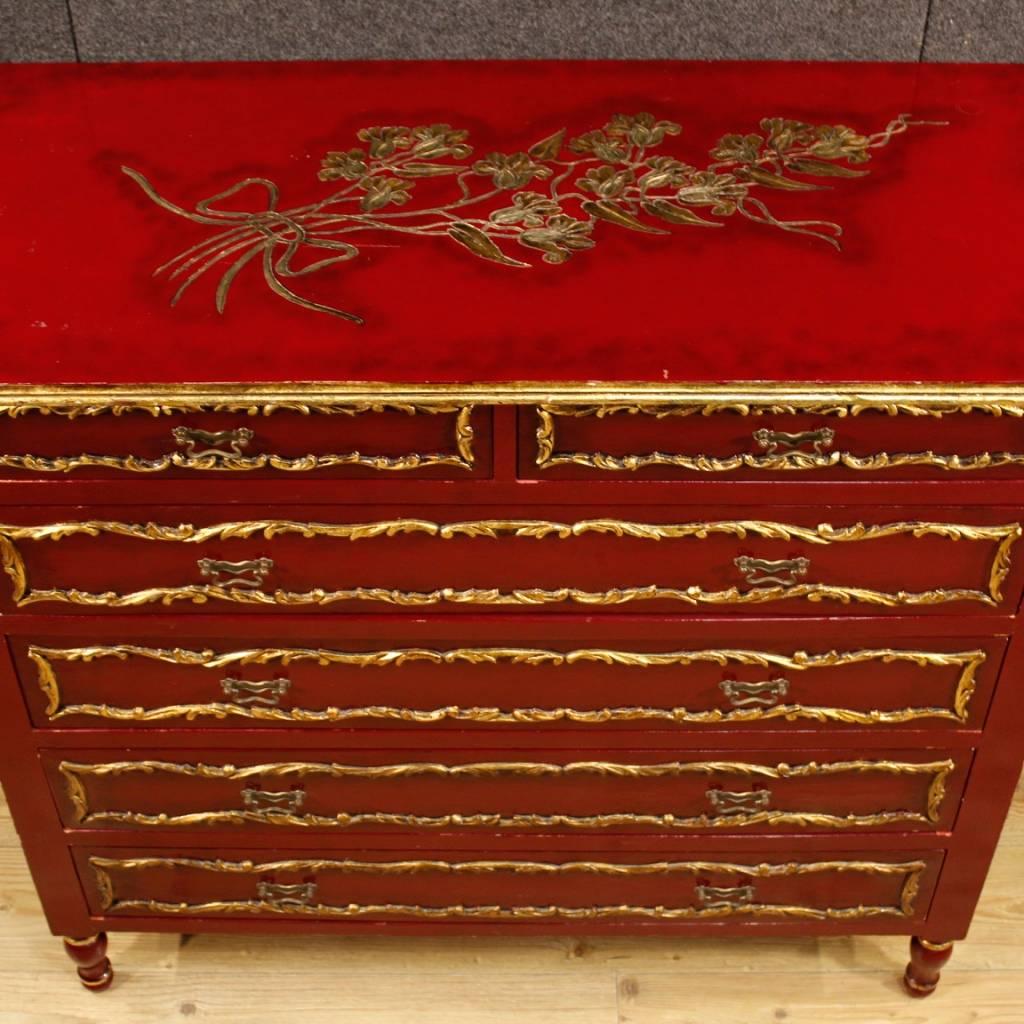 20th Century Spanish Gild and Lacquered Dresser 2
