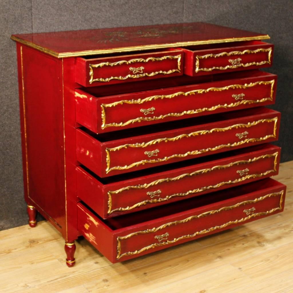 20th Century Spanish Gild and Lacquered Dresser 3