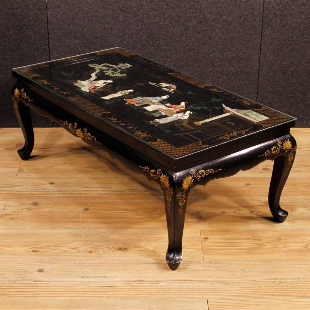 20th Century French Lacquered Chinoiserie Coffee Table 1