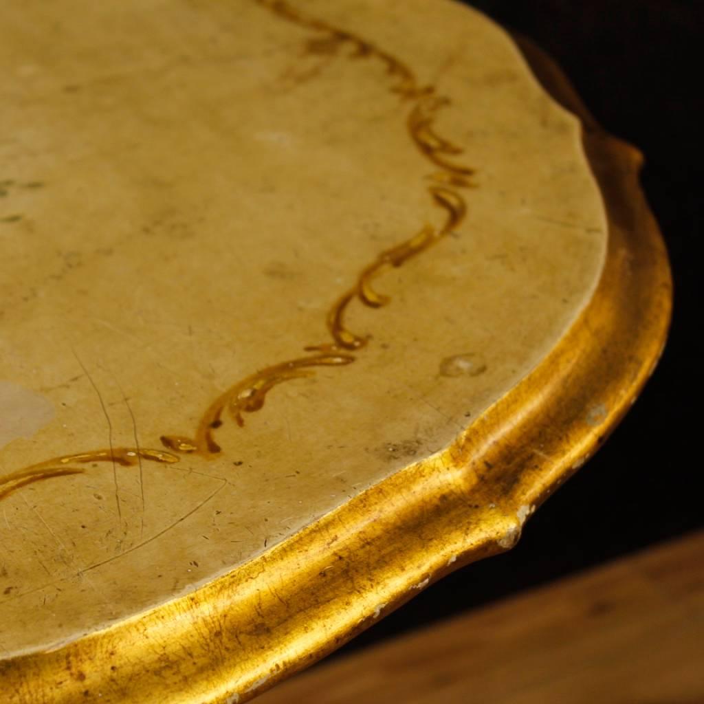 Lacquered, Gilt Italian Round Table in Wood, 20th Century 2
