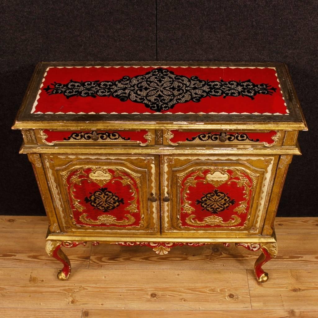 Red Gold Lacquered Italian Sideboard in Wood, 20th Century 3