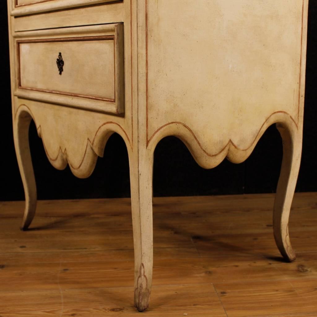 White Lacquered Painted French Commode in Wood, 20th Century 1