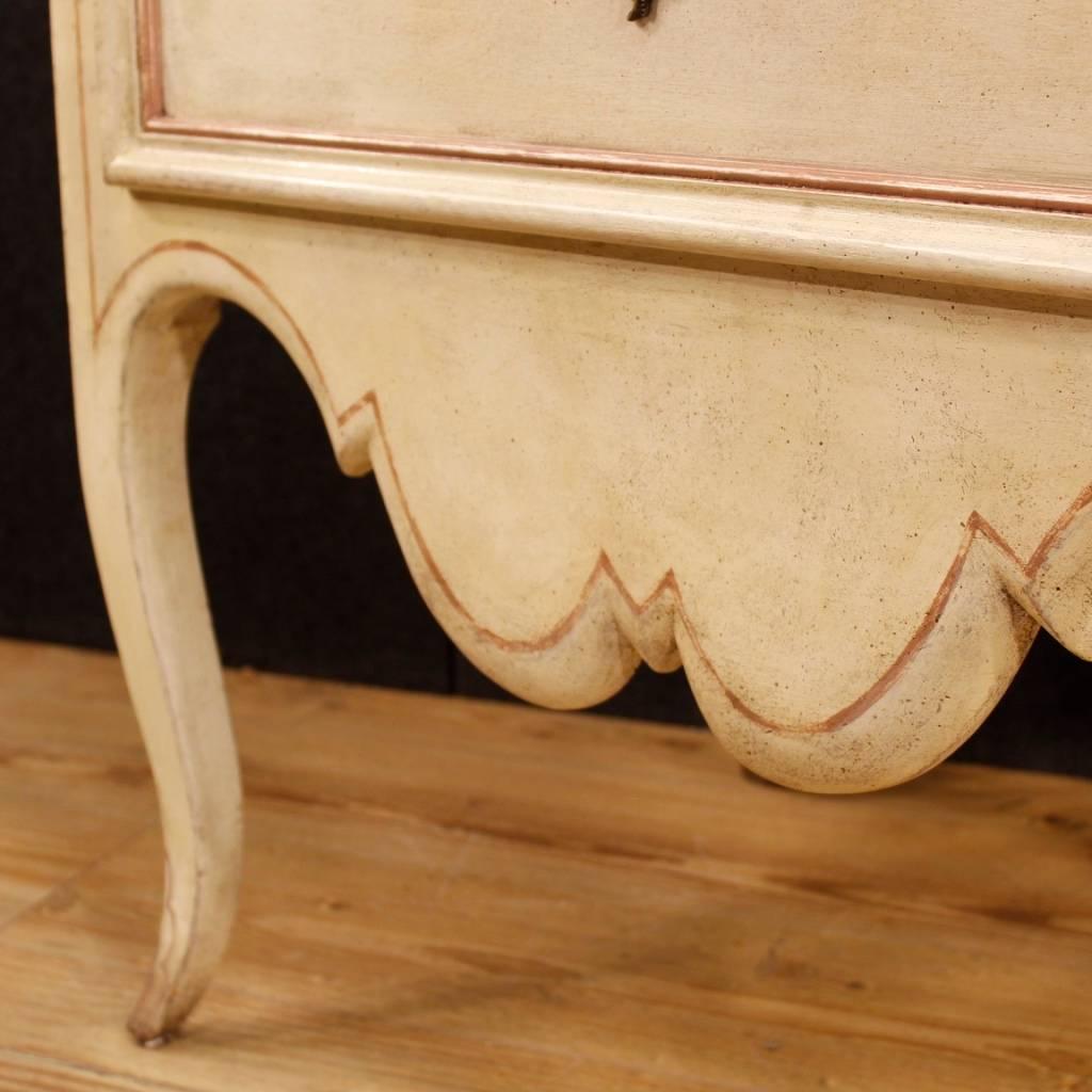 White Lacquered Painted French Commode in Wood, 20th Century 7