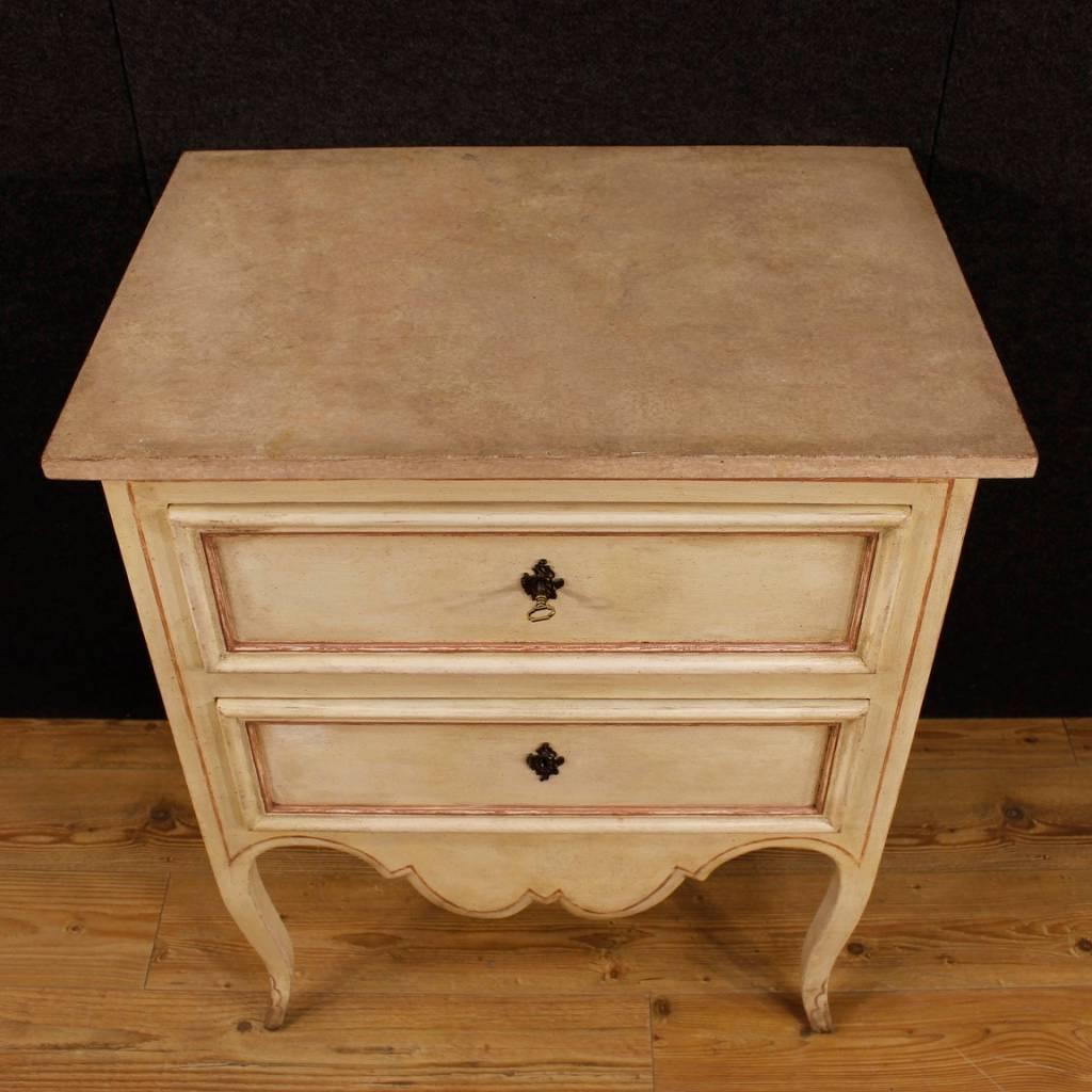 White Lacquered Painted French Commode in Wood, 20th Century 4