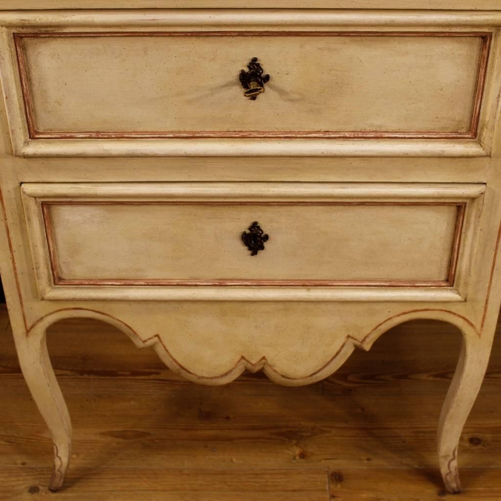 White Lacquered Painted French Commode in Wood, 20th Century 5