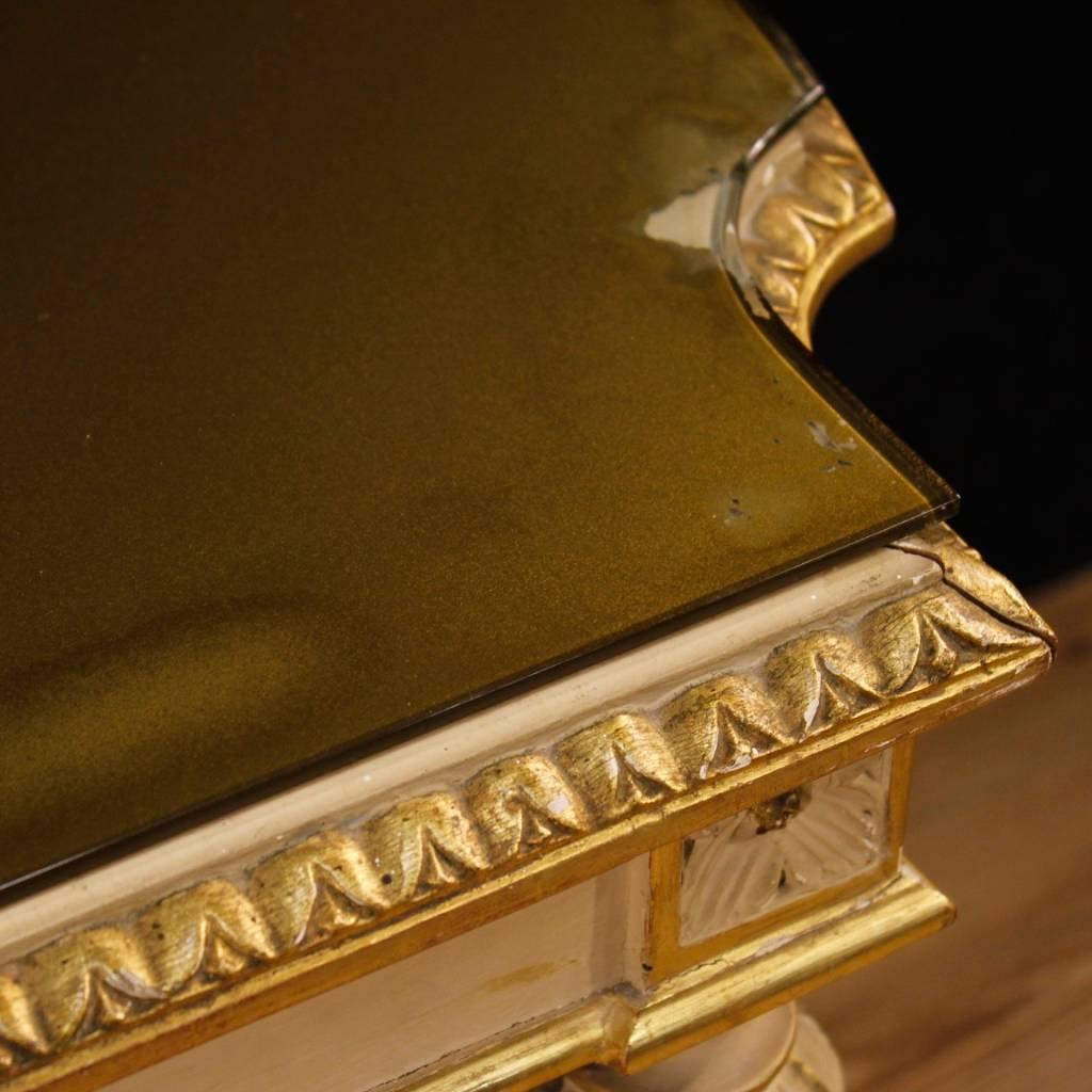 Italian Lacquered and Gilt Side Table in Wood Louis XVI Style, 20th Century 1
