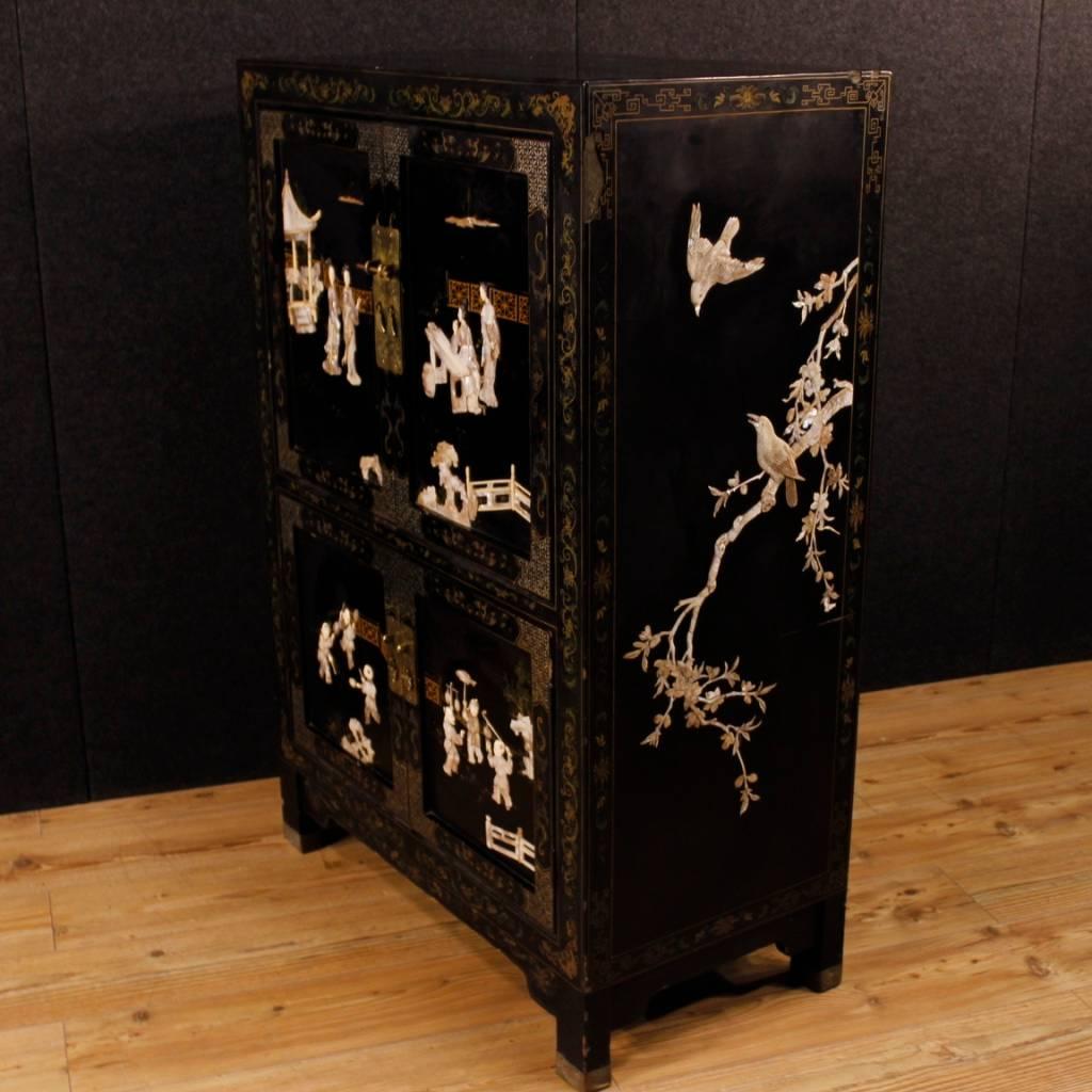 Lacquered Chinoiserie French Sideboard in Wood, 20th Century 2