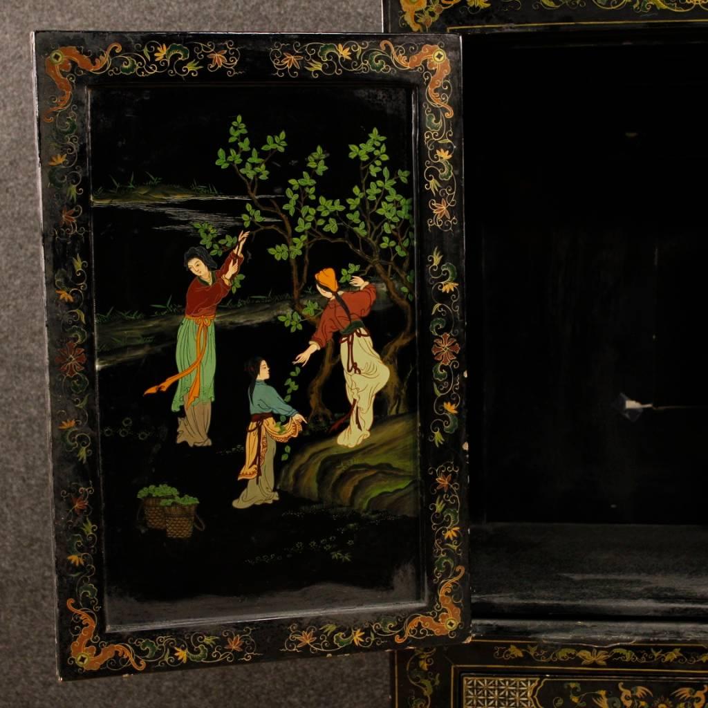 Lacquered Chinoiserie French Sideboard in Wood, 20th Century 4