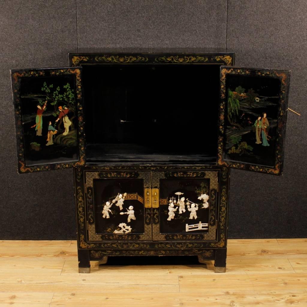 Lacquered Chinoiserie French Sideboard in Wood, 20th Century 3