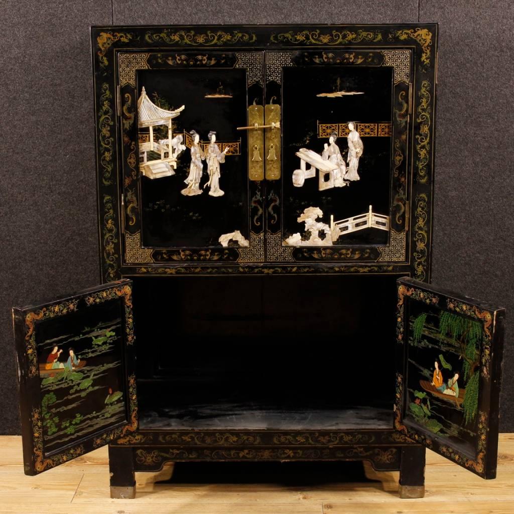 Lacquered Chinoiserie French Sideboard in Wood, 20th Century 6