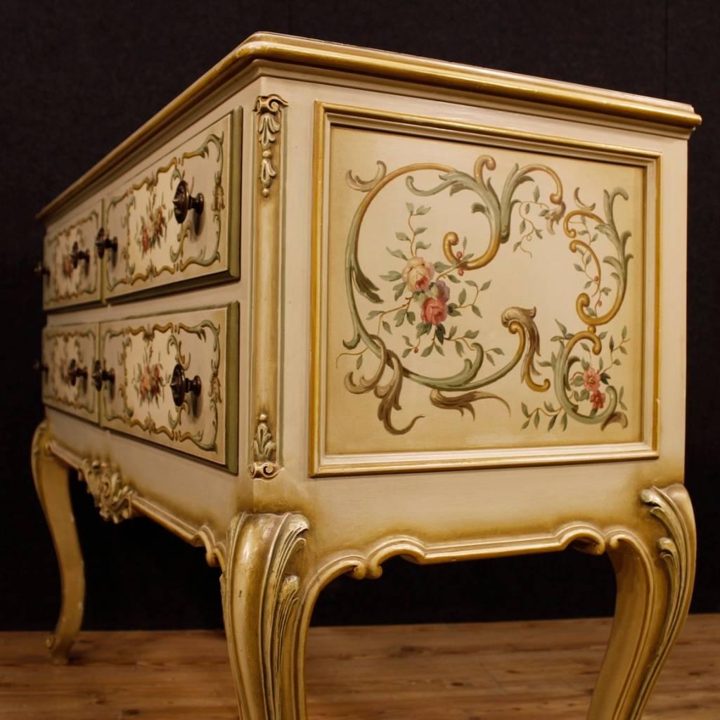 Italian Lacquered, Painted, Gilt Dresser in Wood, 20th Century 1