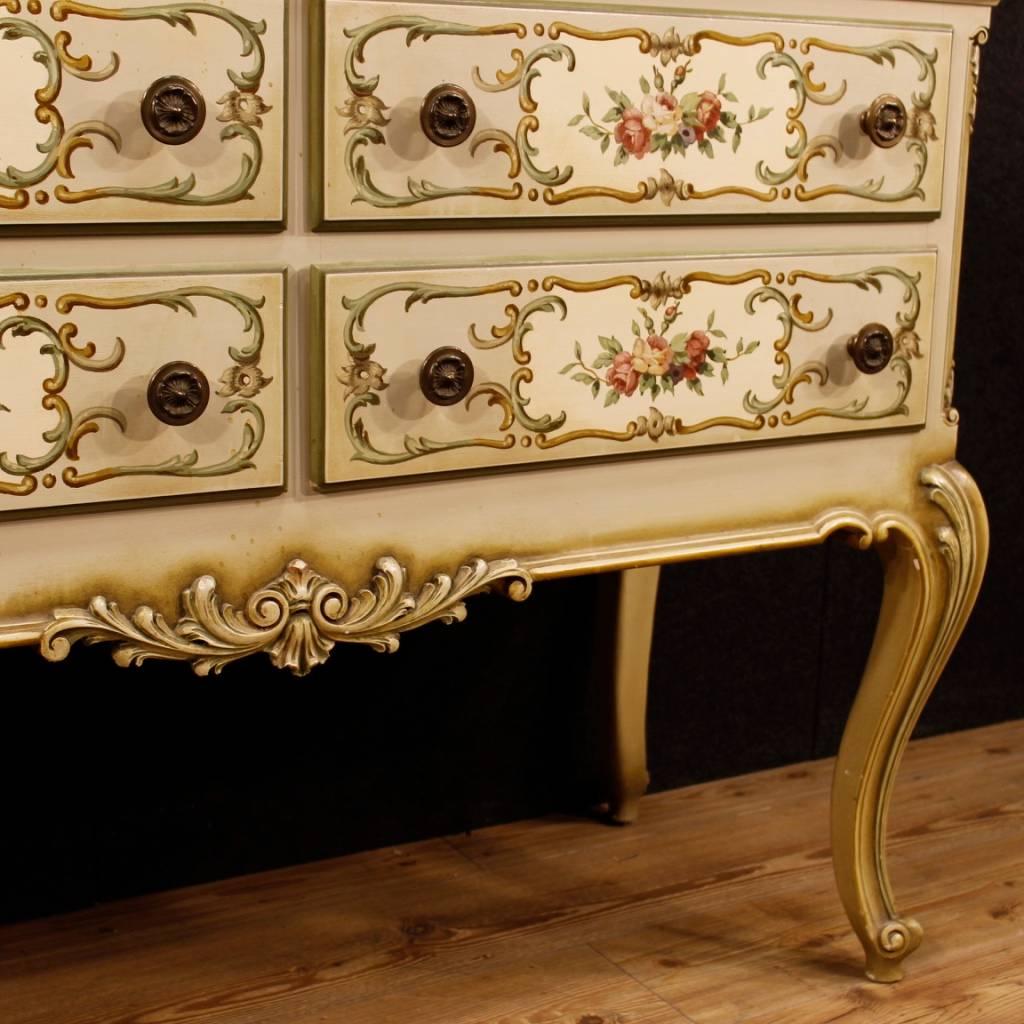 Italian Lacquered, Painted, Gilt Dresser in Wood, 20th Century 4