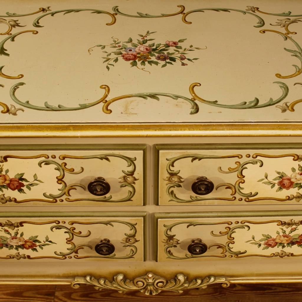 Italian Lacquered, Painted, Gilt Dresser in Wood, 20th Century 3