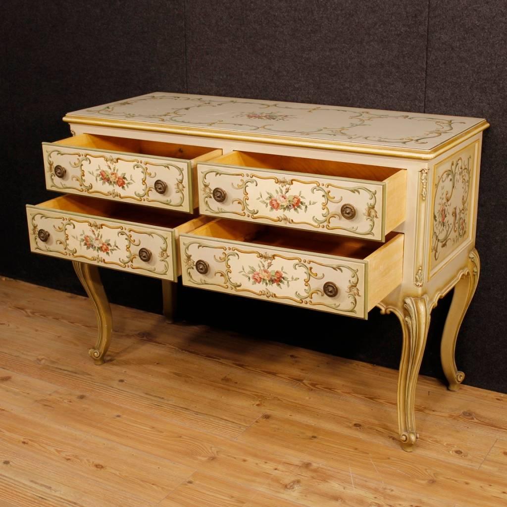 Italian Lacquered, Painted, Gilt Dresser in Wood, 20th Century 7
