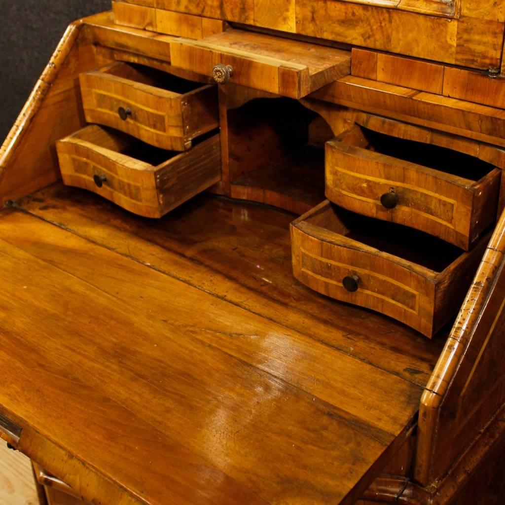 Venetian Inlaid Trumeau Desk in Walnut Wood, 20th Century 3