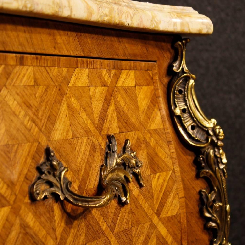 French Inlaid Dresser in Rosewood with Marble Top Louis XV Style, 20th Century 1
