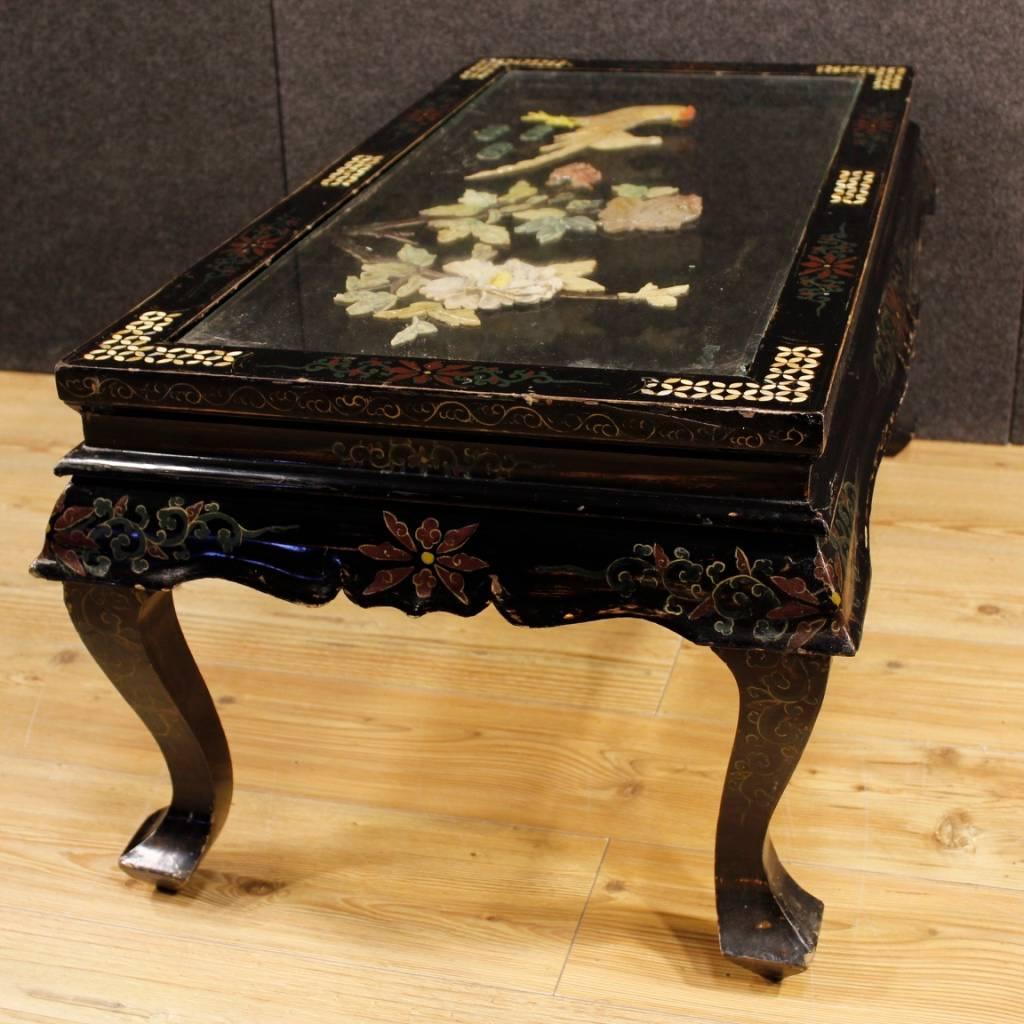 painted black coffee table