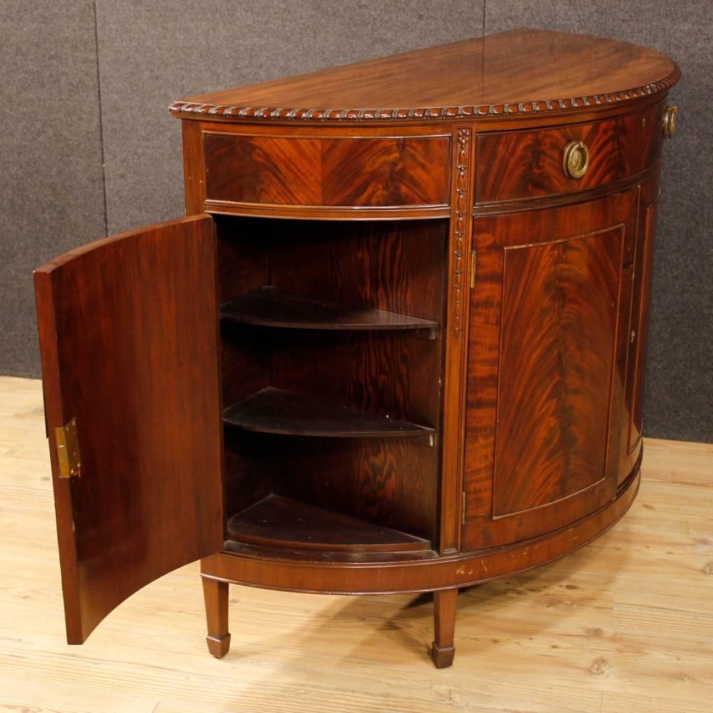 English Demilune Sideboard in Mahogany Wood from 20th Century 4