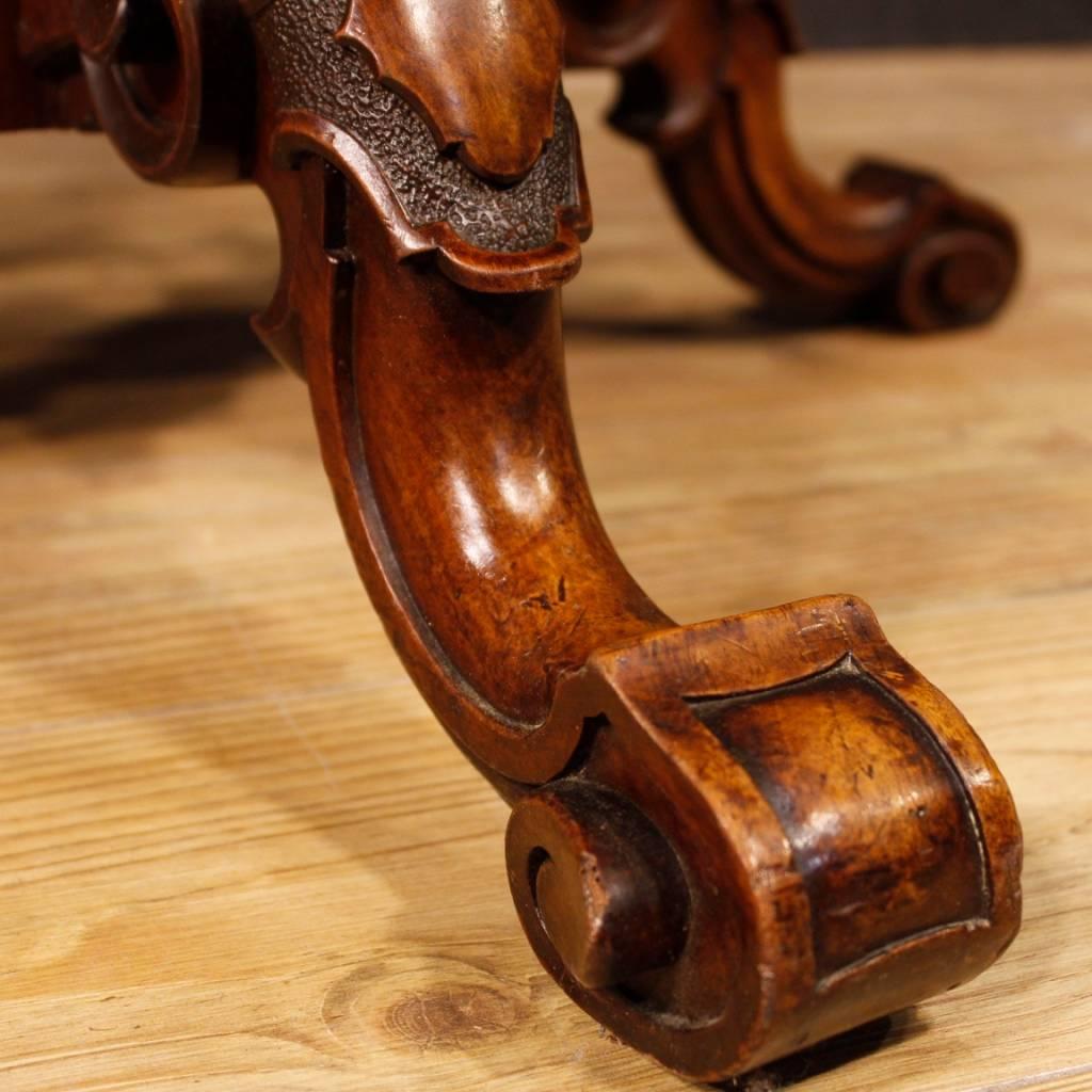 Antique French Centre Table in Walnut Wood Living Room from 19th Century 6