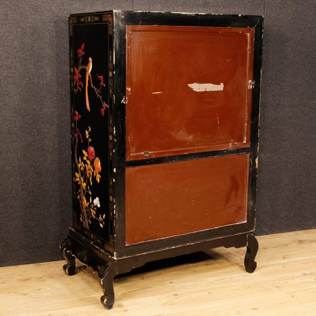 Soapstone French Chinoiserie Sideboard in Lacquered and Painted Wood from 20th Century