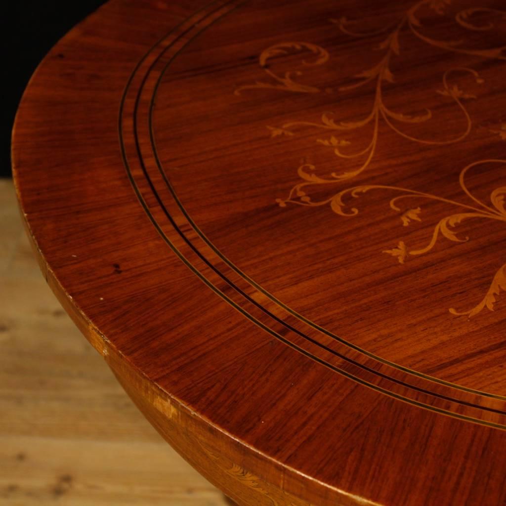 Italian Inlaid Dining Table in Wood in Louis XVI Style from 20th Century 2