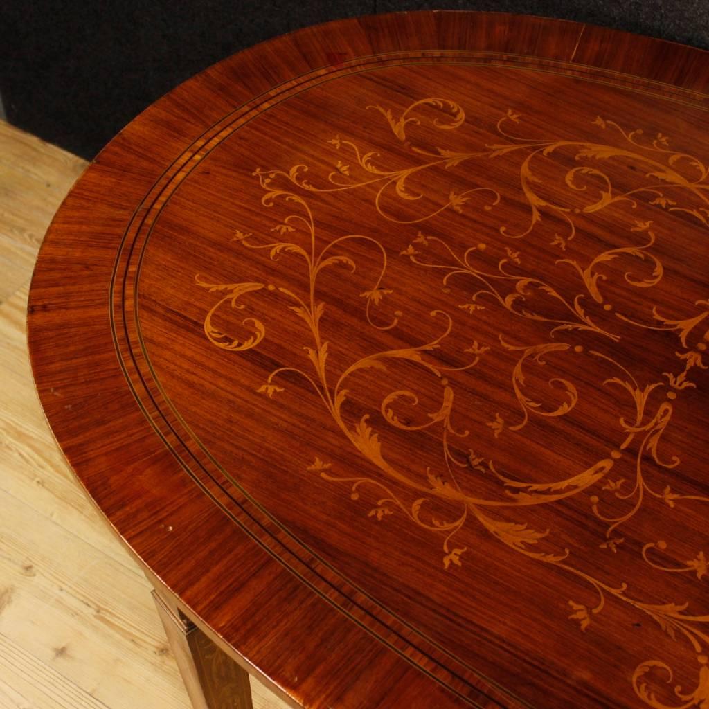 inlaid wood dining table