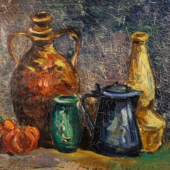 Italienisches Stillleben des 20. Jahrhunderts, Öl auf Leinwand im impressionistischen Stil, 1970