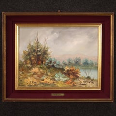 20th Century Oil on Board Impressionist Style Italian Landscape Painting, 1960