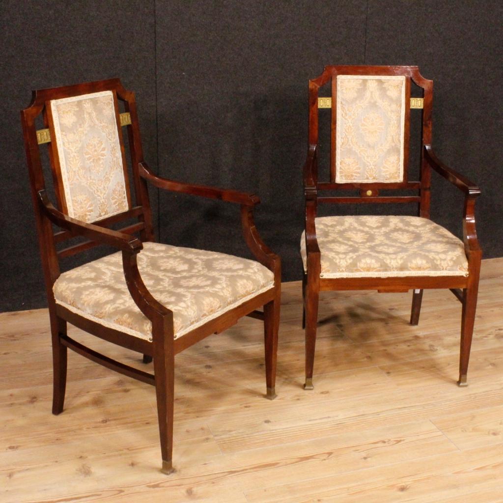 Mid-20th Century 20th Century Mahogany Wood French Art Deco Pair of Armchairs, 1930