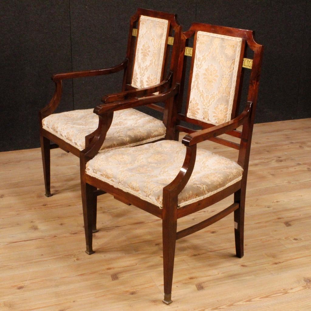 20th Century Mahogany Wood French Art Deco Pair of Armchairs, 1930 4