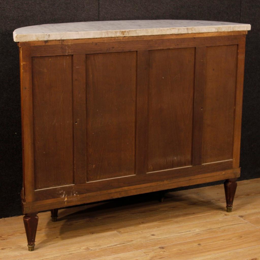 20th Century Mahogany with Marble Top Louis XVI Style French Demilune Sideboard 6