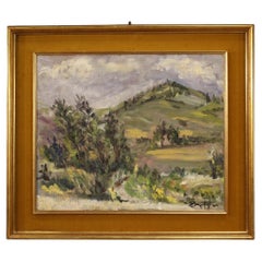 20th Century Oil on Canvas Impressionist Signed Italian Landscape Painting, 1960