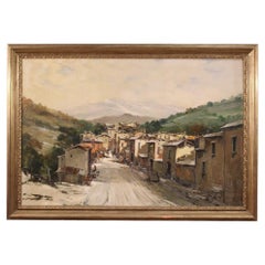 20th Century Oil on Canvas Italian Signed Landscape Painting, 1980