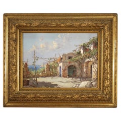 20th Century Oil on Board Italian Signed Seascape Landscape Painting, 1940