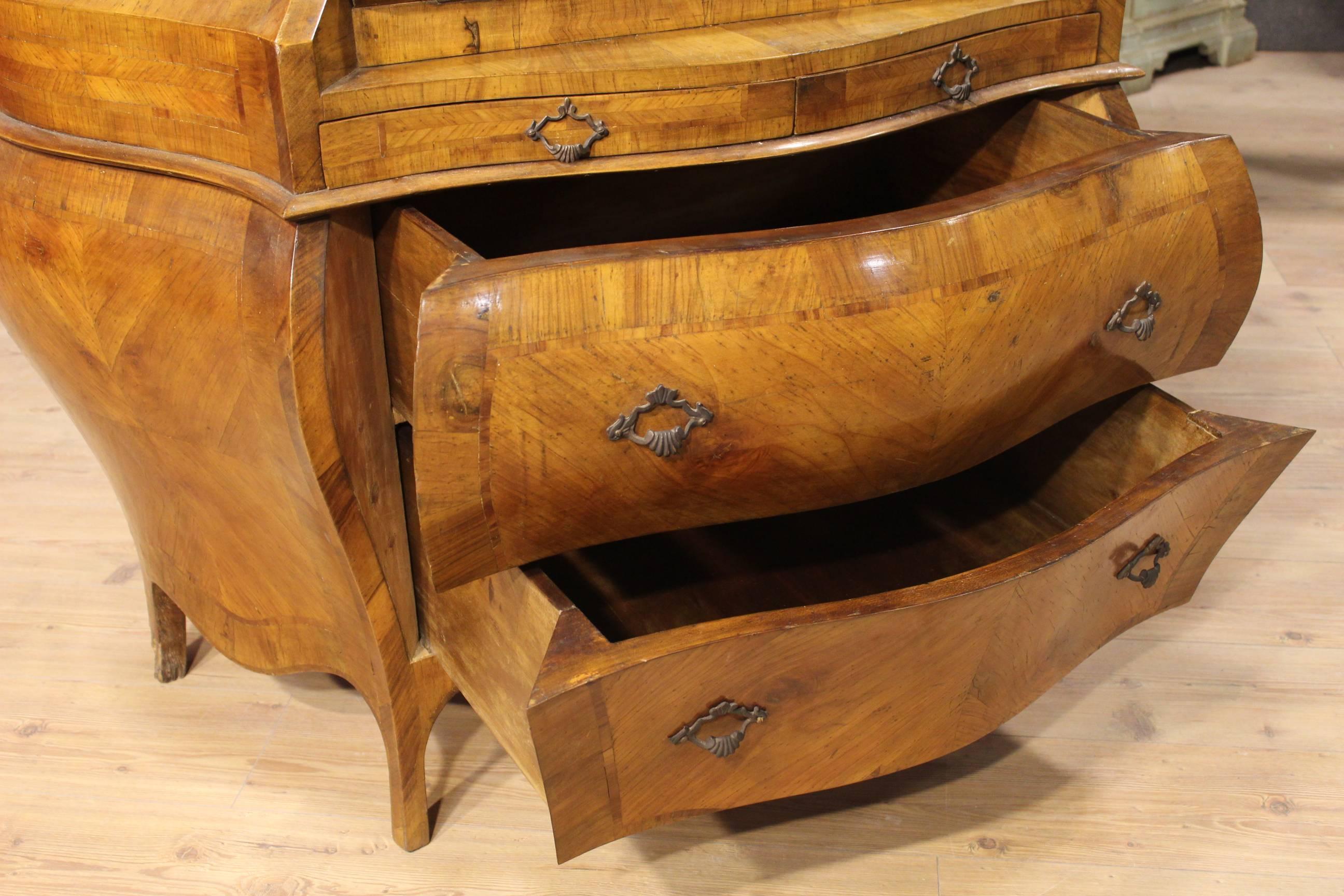 20th Century Walnut Bureau with Mirrors 4