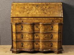 Carved in Walnut and Burr Bureau, 1960s