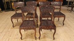 20th Century Leather Group of Chairs
