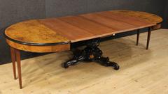 19th Century Walnut and Burl Extendable Round Table