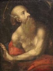 18th Century Painting Oil on Canvas Sacred Art "Saint Jerome"