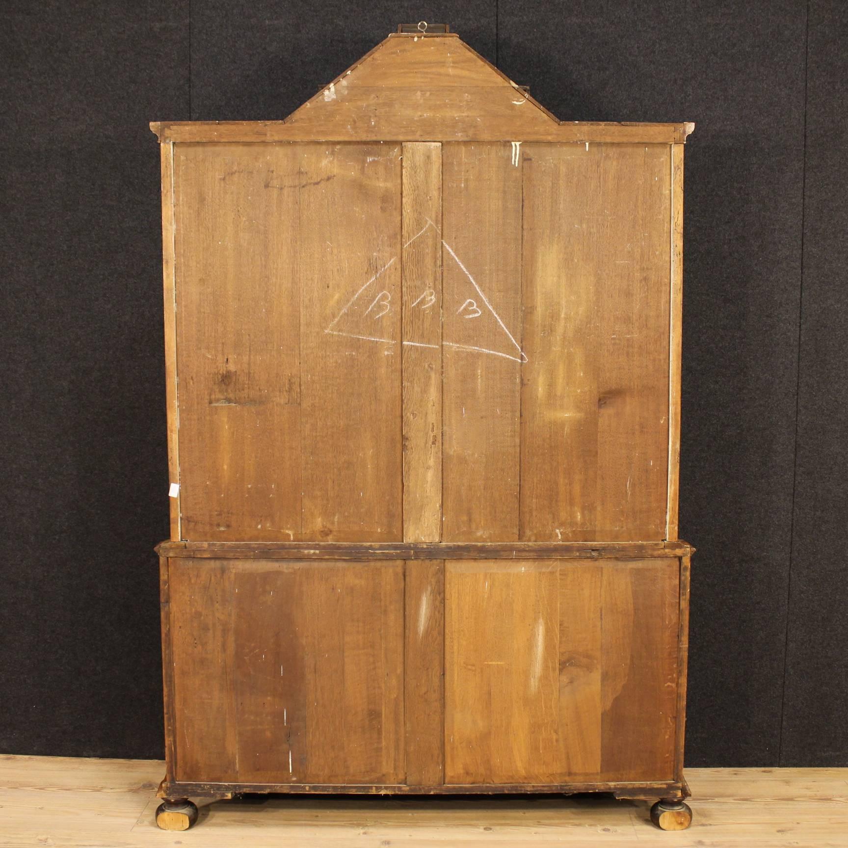 19th Century Walnut and Burl Elm Bookcase Display Cabinet 5
